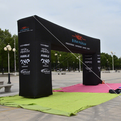 KeepFuns Black right angle inflatable advertising arch, outdoor event cheering arch, brand sponsorship promotion arch, large event cheering arch