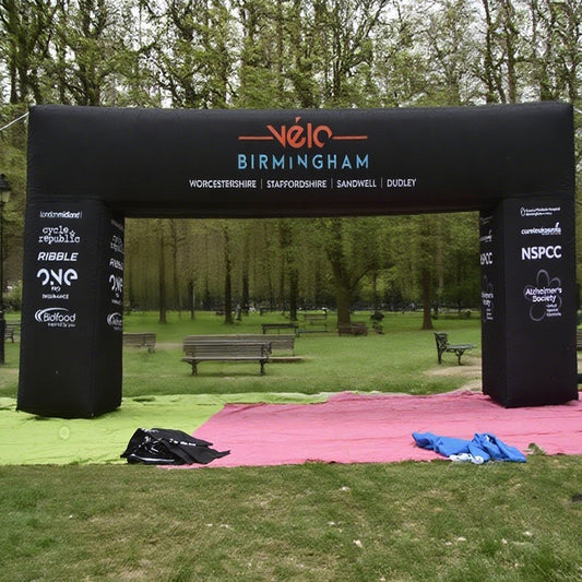 KeepFuns Black right angle inflatable advertising arch, outdoor event cheering arch, brand sponsorship promotion arch, large event cheering arch