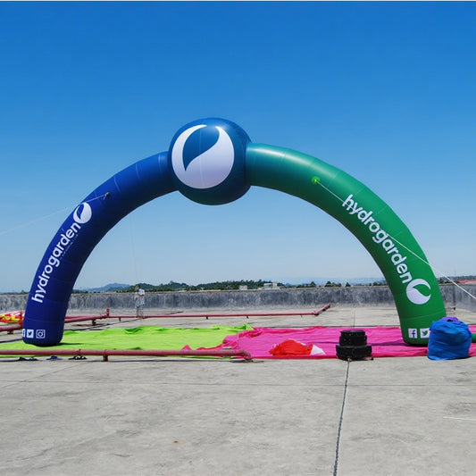 KeepFuns Blue-green gradient inflatable semicircular arch, brand customized special-shaped arch, outdoor marketing promotion arch, creative arch for corporate activities