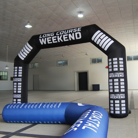 KeepFuns Blue and black double color angled inflatable advertising arch Customized arch for event promotion Outdoor event brand promotion arch