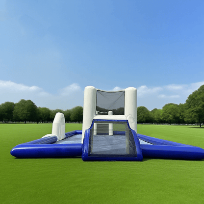 KeepFuns Blue and white inflatable football field Outdoor children's water football park Parent-child interactive water sports facilities