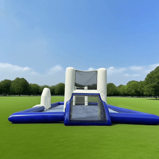 KeepFuns Blue and white inflatable football field Outdoor children's water football park Parent-child interactive water sports facilities