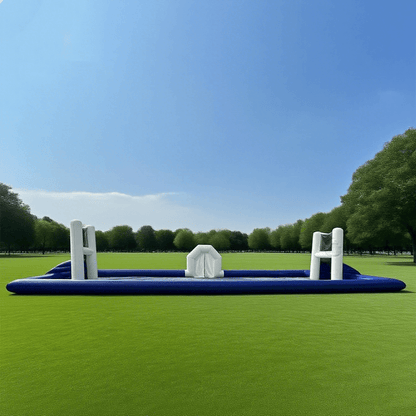 KeepFuns Blue and white inflatable football field Outdoor children's water football park Parent-child interactive water sports facilities