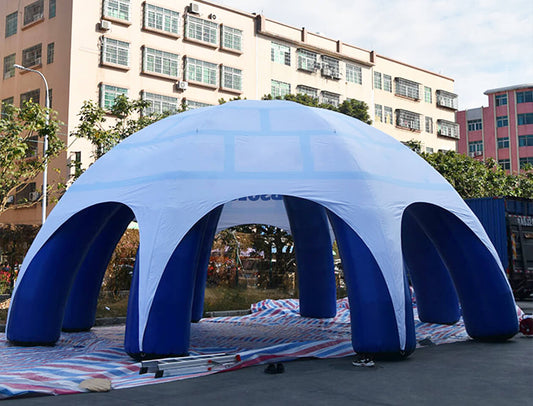 KeepFuns Blue and white inflatable tent, outdoor large event tent, exhibition tent, camping party inflatable tent