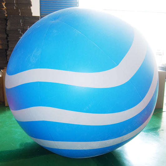 KeepFuns Blue and white striped inflatable advertising ball, large-scale event decoration air model, commercial promotion prop ball