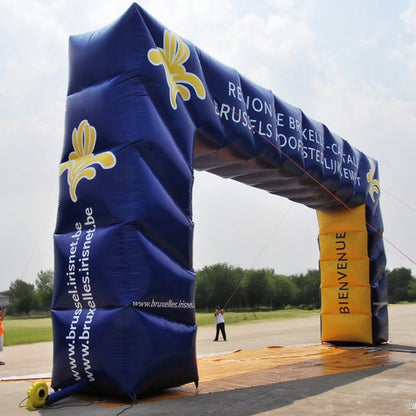 KeepFuns Blue and yellow contrast right angle inflatable arch Urban area publicity arch Large event welcome arch Customized text pattern arch