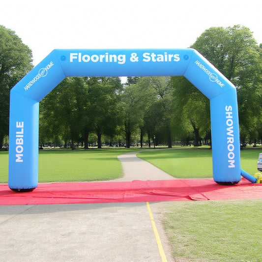 KeepFuns Blue angled inflatable advertising arch, home decoration and building materials promotion arch, outdoor exhibition activities arch, customized brand promotion arch
