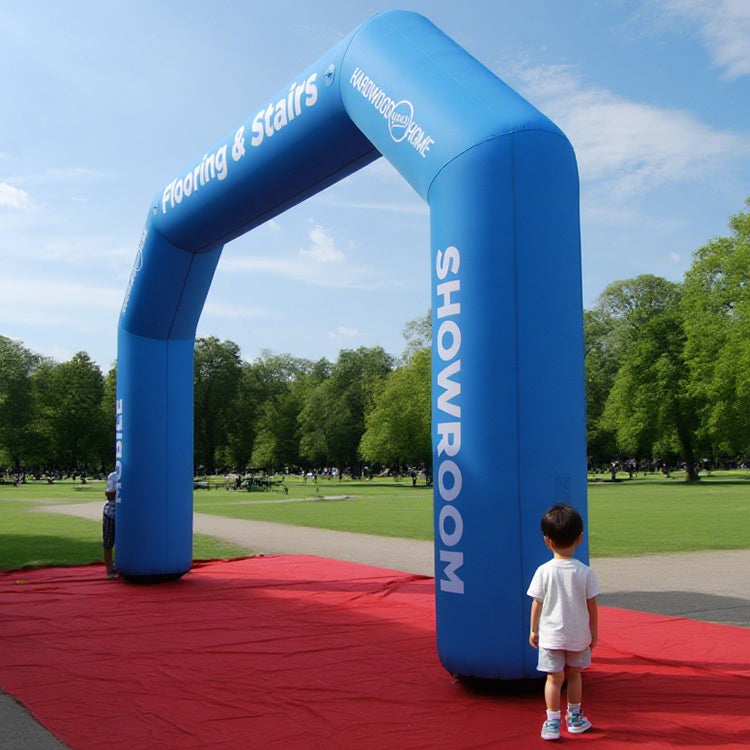 KeepFuns Blue angled inflatable advertising arch, home decoration and building materials promotion arch, outdoor exhibition activities arch, customized brand promotion arch