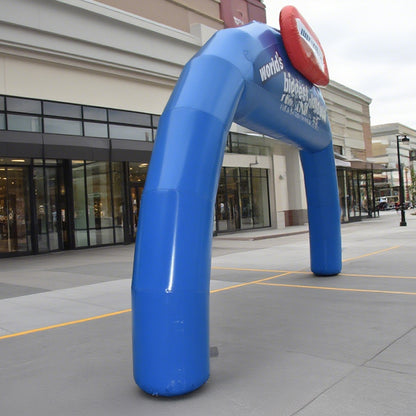 KeepFuns Blue inflatable semicircular advertising arch, brand event promotion arch, shopping mall opening promotion arch, outdoor promotion display arch