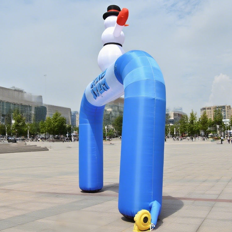 KeepFuns Blue snowman themed special shaped advertising arch Winter event inflatable arch Ice and snow festival decorative arch Custom cartoon festival arch