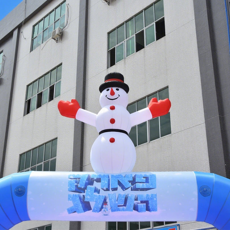 KeepFuns Blue snowman themed special shaped advertising arch Winter event inflatable arch Ice and snow festival decorative arch Custom cartoon festival arch