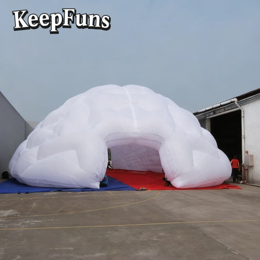 KeepFuns White brain-shaped dome inflatable tent, with fast inflation, light weight and sturdiness, suitable for advertising and brain-themed outdoor activities