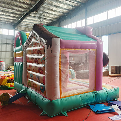 KeepFuns Candy theme inflatable castle Children's slide trampoline park Outdoor parent-child interactive amusement facilities Donut-shaped inflatable toys