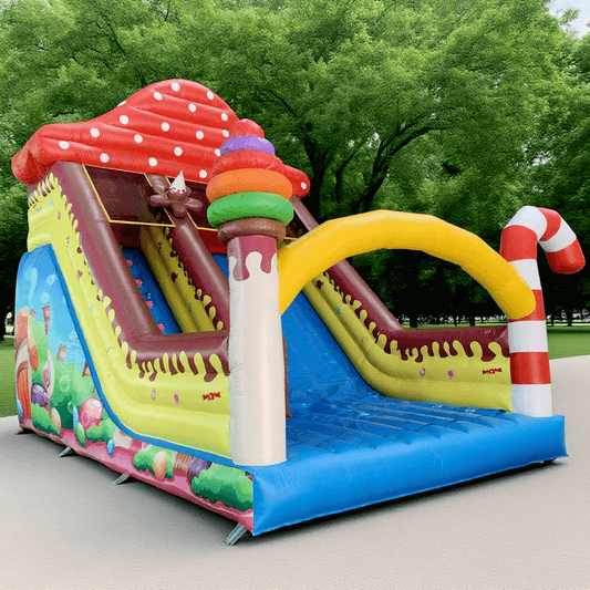 KeepFuns Candy theme inflatable slide Children's outdoor large amusement facilities Parent-child interactive colorful inflatable slide