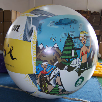 KeepFuns Cartoon beach theme inflatable advertising ball interesting illustration promotional inflatable model activity interactive giant prop ball