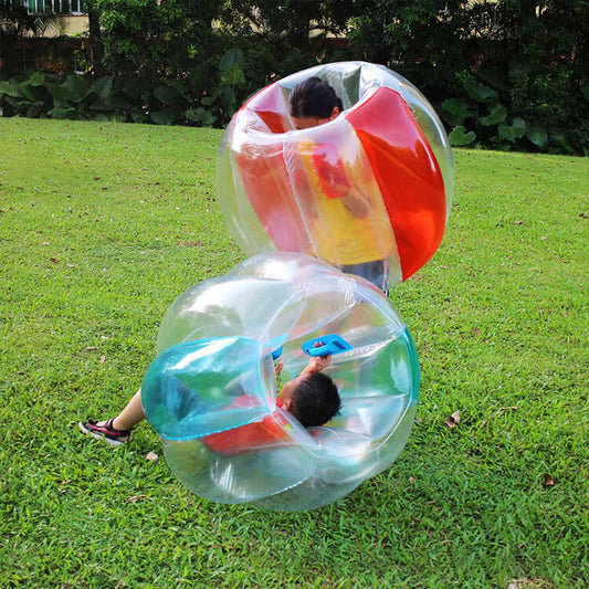 KeepFuns Children's inflatable bumper ball transparent red and blue contrast outdoor fun sports ball parent-child interactive bubble collision toy