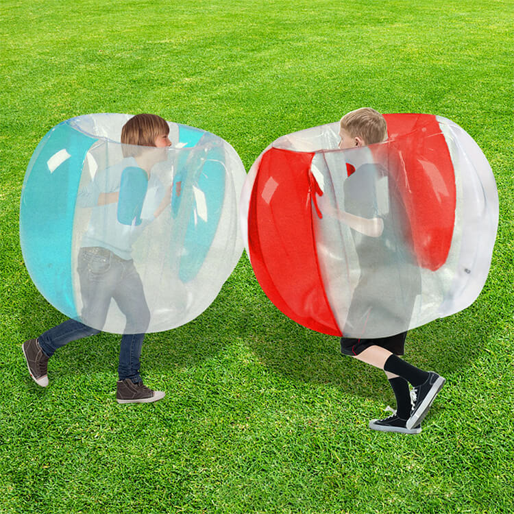 KeepFuns Children's inflatable bumper ball transparent red and blue contrast outdoor fun sports ball parent-child interactive bubble collision toy