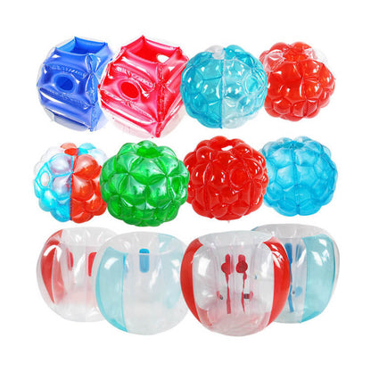 KeepFuns Children's inflatable bumper ball transparent red and blue contrast outdoor fun sports ball parent-child interactive bubble collision toy