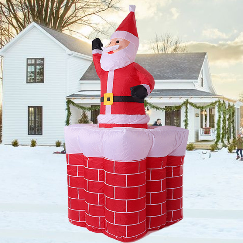1.8M Christmas Inflatables Santa Claus in The Chimney Up and Down, Outdoor Blow Up Santa Claus Yard Decorations Built-in LED Lights, Easy to Inflate for Indoor Party Lawn Garden Holiday Decor
