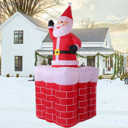 1.8M Christmas Inflatables Santa Claus in The Chimney Up and Down, Outdoor Blow Up Santa Claus Yard Decorations Built-in LED Lights, Easy to Inflate for Indoor Party Lawn Garden Holiday Decor