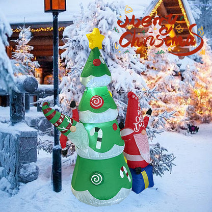 Inflatable Christmas tree outdoor decoration, Christmas yard decoration, built-in LED lights, suitable for indoor, garden, lawn, festival, party