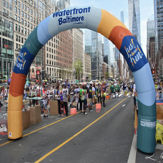 KeepFuns Colorful Gradient Inflatable Arch, Outdoor Event Archway for Marathon & Festival, Custom Branded Advertising Arch