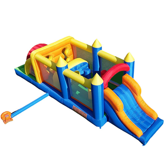 KeepFuns Colorful castle inflatable obstacle course Children's slide trampoline amusement facilities Outdoor parent-child interactive inflatable toys