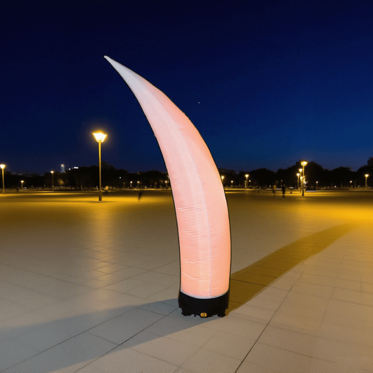 KeepFuns Colorful crescent-shaped inflatable lamppost, outdoor square landscape decorative lamp, activity atmosphere creation, LED inflatable props