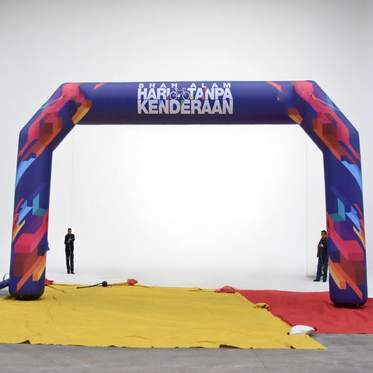 KeepFuns Colorful gradient right angle inflatable arch Outdoor cycling event arch City car-free day promotion arch Customized theme pattern arch