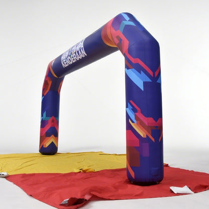 KeepFuns Colorful gradient right angle inflatable arch Outdoor cycling event arch City car-free day promotion arch Customized theme pattern arch
