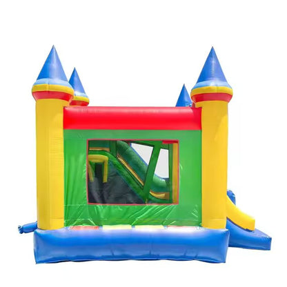 KeepFuns Colorful inflatable castle, children's slide trampoline park, outdoor parent-child interactive amusement facilities, large castle theme inflatable toys