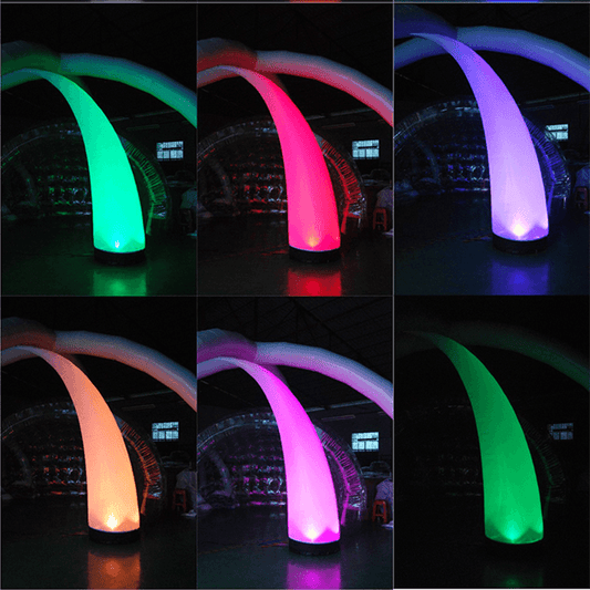 KeepFuns Colorful inflatable luminous arch light tube Multicolor gradient party decoration inflatable lamp post Activity atmosphere layout inflatable luminous props