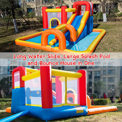 KeepFuns Red and yellow inflatable water amusement park, children's slide castle combination, outdoor parent-child water play facilities