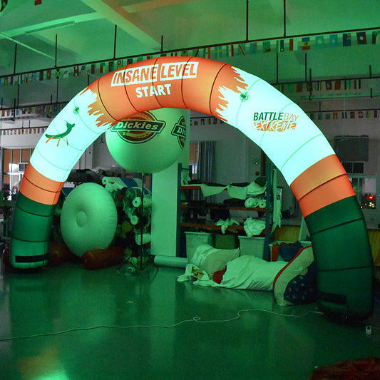 KeepFuns Colorful luminous inflatable semicircular arch Night event theme arch Brand joint promotion arch Outdoor event luminous arch