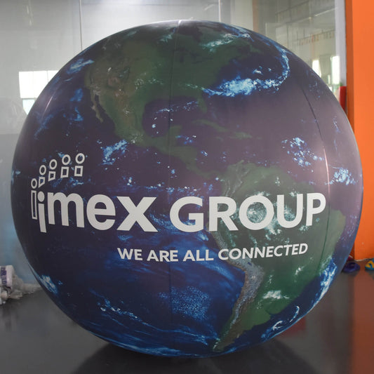 KeepFuns Customizable Earth-shaped inflatable advertising ball, giant inflatable model for brand promotion, planet balloon for corporate event promotion
