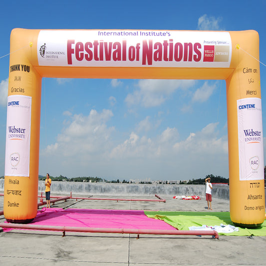 KeepFuns Customized right angle inflatable advertising arches, outdoor large-scale event arches, international cultural festivals, exhibitions, celebrations and publicity arches