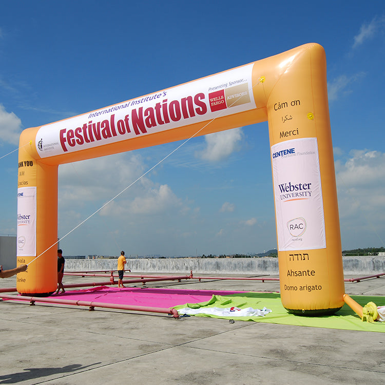 KeepFuns Customized right angle inflatable advertising arches, outdoor large-scale event arches, international cultural festivals, exhibitions, celebrations and publicity arches