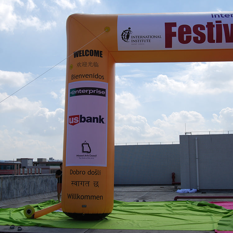 KeepFuns Customized right angle inflatable advertising arches, outdoor large-scale event arches, international cultural festivals, exhibitions, celebrations and publicity arches