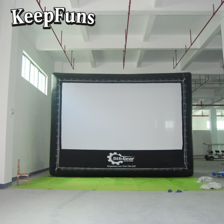 KeepFuns inflatable movie screen/projection screen, with support legs, easy to install, customizable in size, can be used for indoor and outdoor screenings, suitable for parties, advertising, etc.