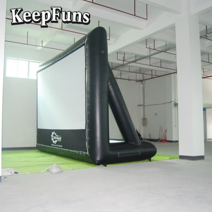 KeepFuns inflatable movie screen/projection screen, with support legs, easy to install, customizable in size, can be used for indoor and outdoor screenings, suitable for parties, advertising, etc.