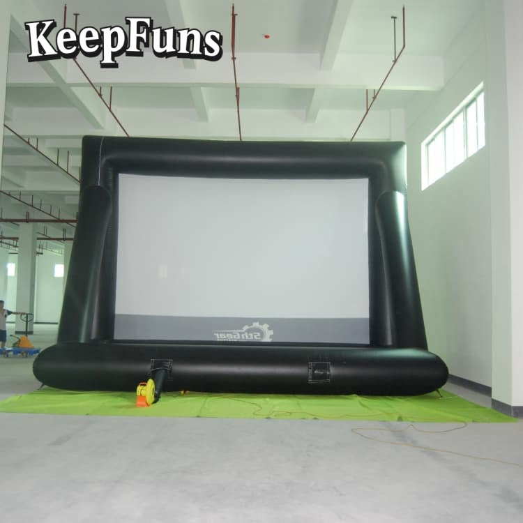 KeepFuns inflatable movie screen/projection screen, with support legs, easy to install, customizable in size, can be used for indoor and outdoor screenings, suitable for parties, advertising, etc.