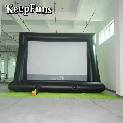 KeepFuns inflatable movie screen/projection screen, with support legs, easy to install, customizable in size, can be used for indoor and outdoor screenings, suitable for parties, advertising, etc.