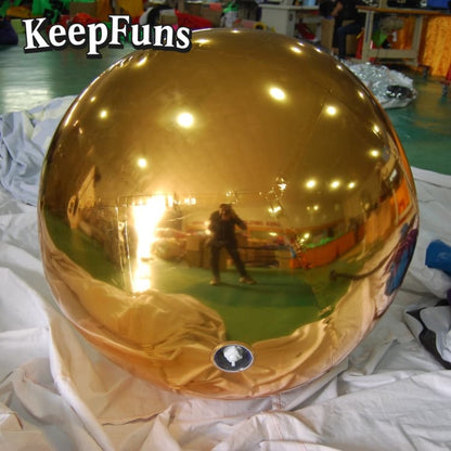 KeepFuns PVC Inflatable Mirror Balloons, customizable in size and Logo, made of waterproof and durable material, suitable for mall decorations, party decorations, theme events, and advertising campaigns.