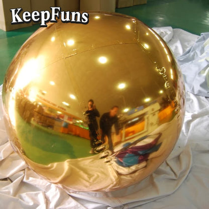 KeepFuns PVC Inflatable Mirror Balloons, customizable in size and Logo, made of waterproof and durable material, suitable for mall decorations, party decorations, theme events, and advertising campaigns.