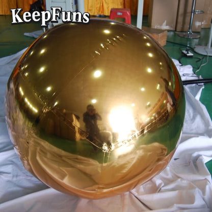 KeepFuns PVC Inflatable Mirror Balloons, customizable in size and Logo, made of waterproof and durable material, suitable for mall decorations, party decorations, theme events, and advertising campaigns.