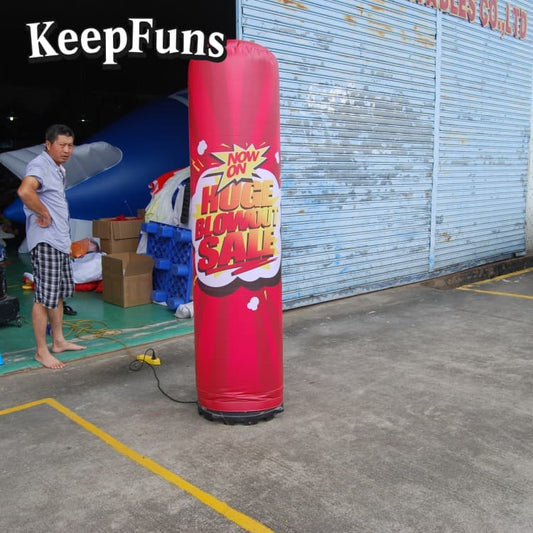 KeepFuns inflatable light tube, with rapid inflation, customizable size, color and printed content, is lightweight, suitable for store or product promotion, event promotion, etc.