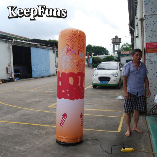 KeepFuns inflatable light tube, with rapid inflation, customizable size, color and printed content, is lightweight, suitable for store or product promotion, event promotion, etc.
