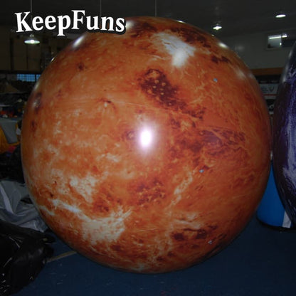 KeepFuns PVC Inflatable Planet Balloons, customizable in size and Logo, made of waterproof and durable material, suitable for mall decorations, party decorations, theme events, and advertising campaigns
