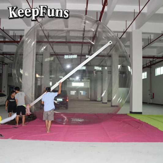 KeepFuns Transparent PVC inflatable balloons, customizable in size and Logo, made of waterproof and durable materials, suitable for mall decorations, party decorations, theme events, and advertising campaigns.