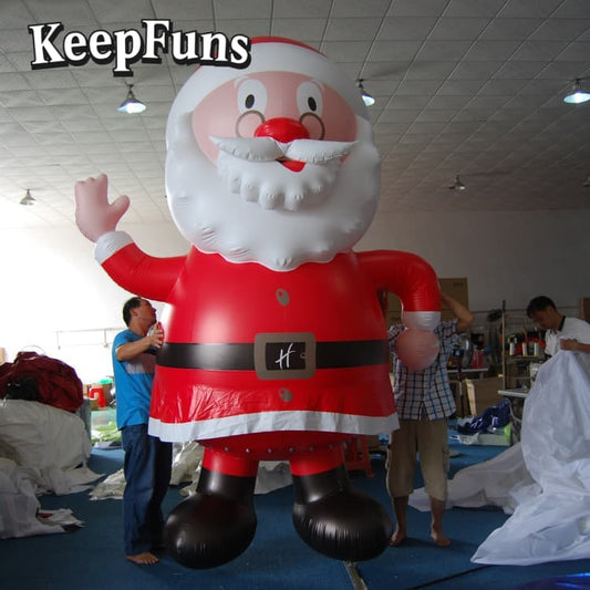 KeepFuns Waterproof PVC Santa Claus Model - Custom Logo Available for Christmas Yard/ Mall Decoration & Brand Marketing